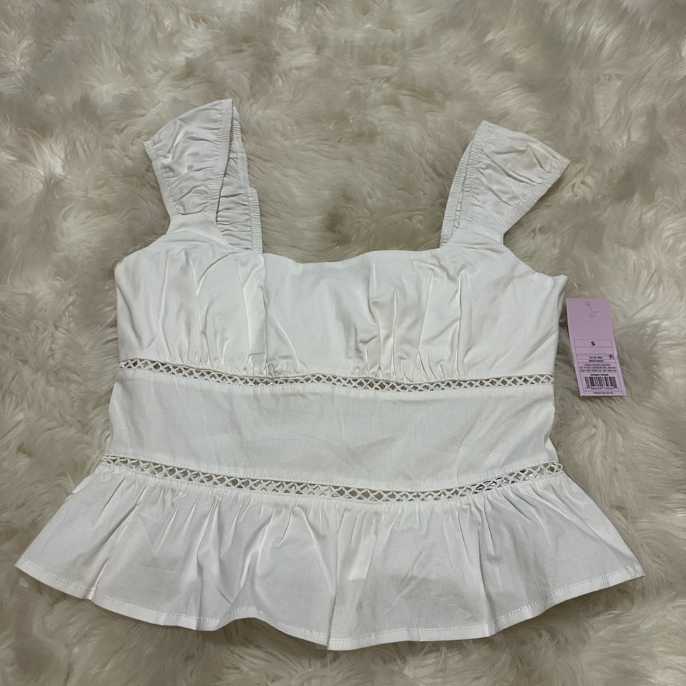 Wild Fable White Ruffled Blouse